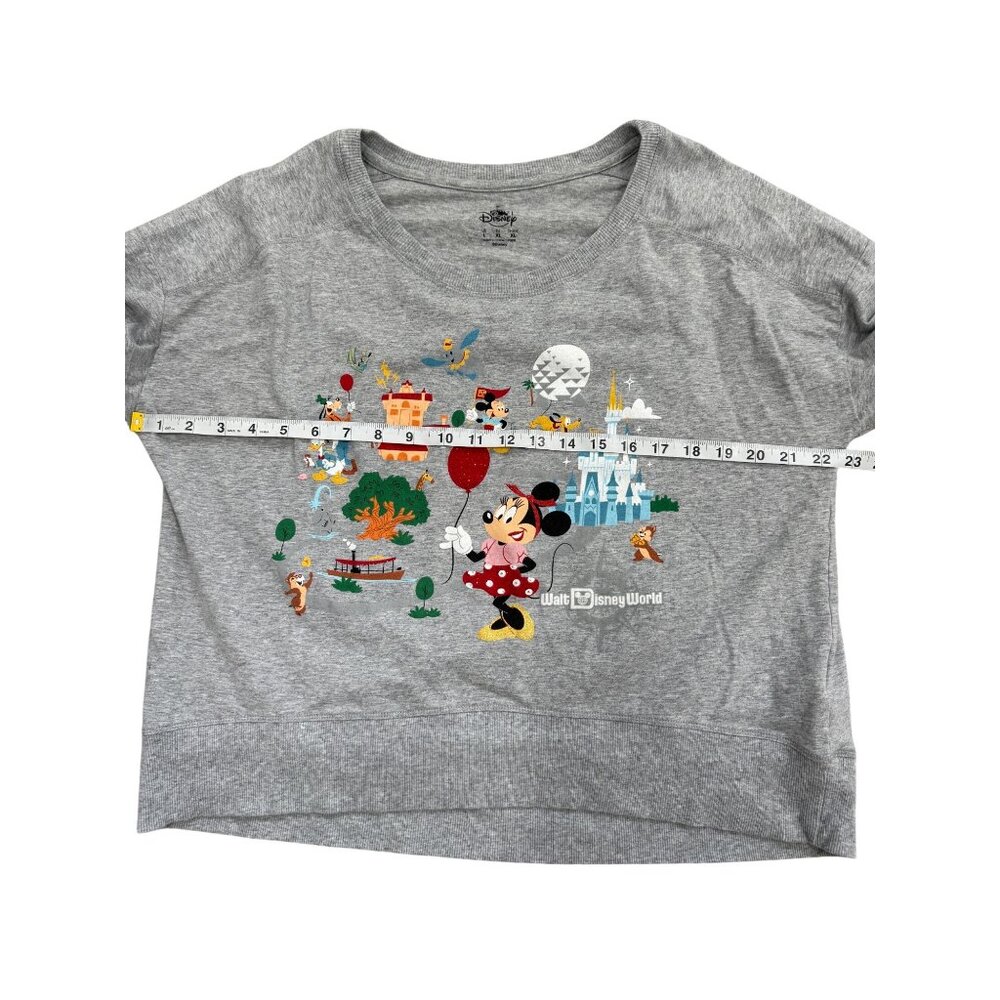 Disney World Long-Sleeve Top Lightweight Sweatshirt Minnie Mouse Women Size L - Picture 6 of 8
